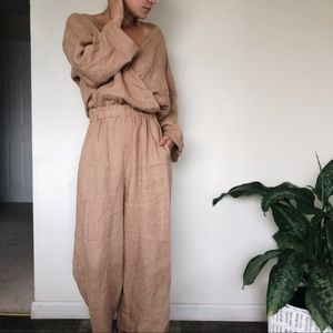 Linenfox Dusty Peach Jumpsuit